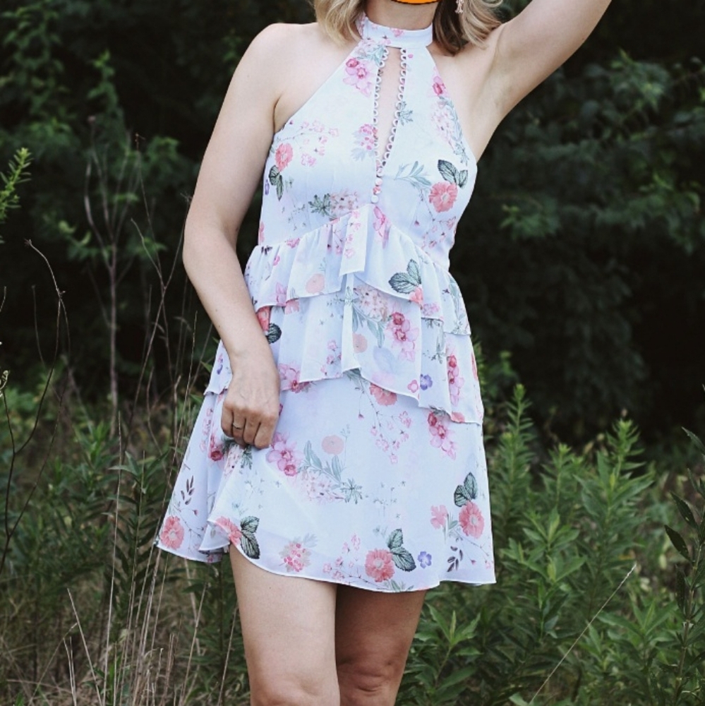 Floral Express Dress with Ruffle Details